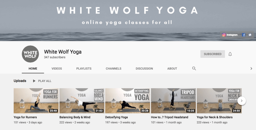 White Wolf Yoga Youtube Classes