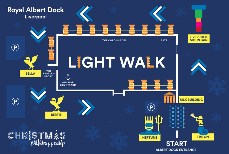 Christmas Light Walk Albert Dock Liverpool Map
