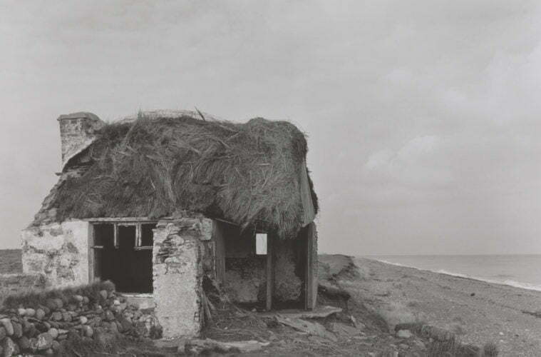Tate Liverpool Radical Landscapes. Chris Killip, Cottage and coastal erosion, Cranstal, Bride 1970-3