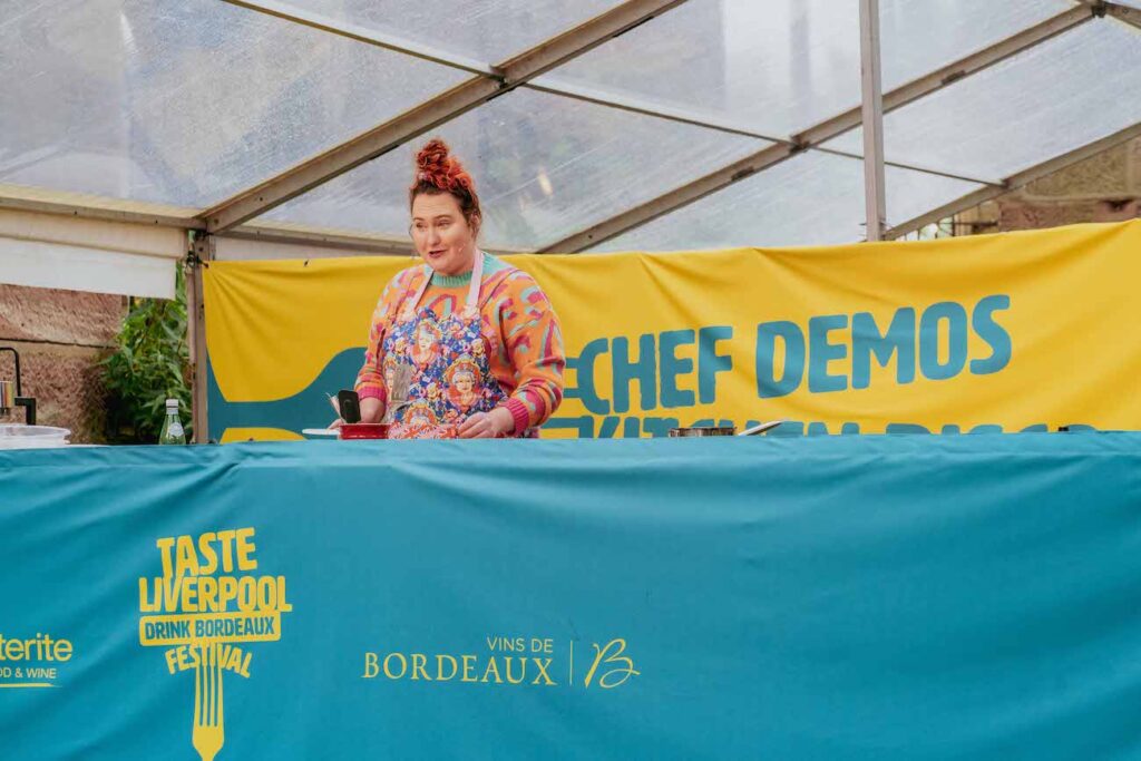 Lizzie Acker at the Chef Demos at Taste Liverpool Drink Bordeaux