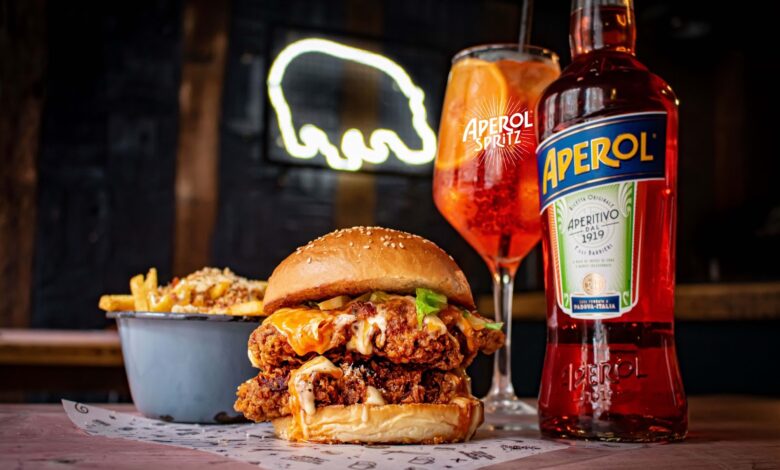 Aperol Spritz Burger at Fat Hippo Liverpool Bold Street