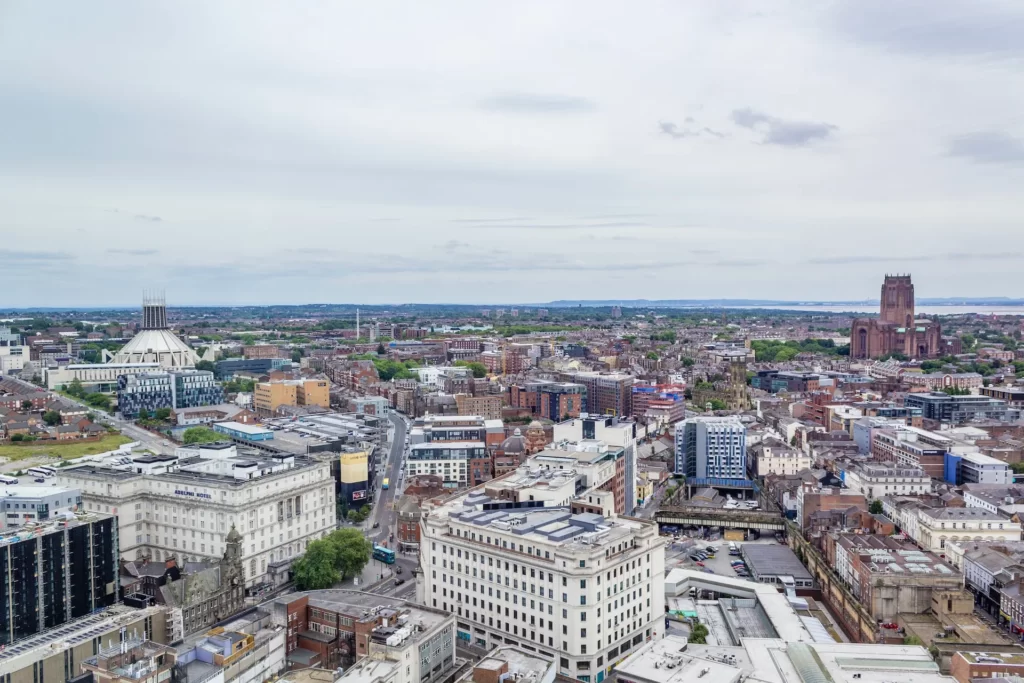 Liverpool city centre from above