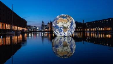 Royal Albert Dock Shines Bright With Floating Earth - Credit - Mark McNulty