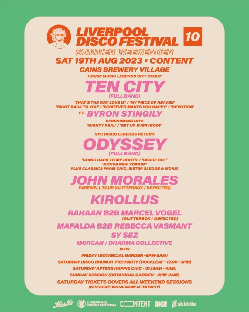 Liverpool Disco Festival 10 - Saturday 19th August at CONTENT, Liverpool