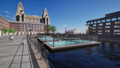 UK’s First Floating Padel Courts Planned For Liverpool Waterfront - Credit Peel
