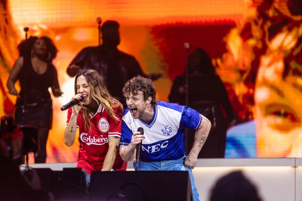BBC Radio 1's Big Weekend In Liverpool: Review 5 Tom Grennan and Mel C on Stage performing live together at the Radio 1 Big Weekend in Liverpool