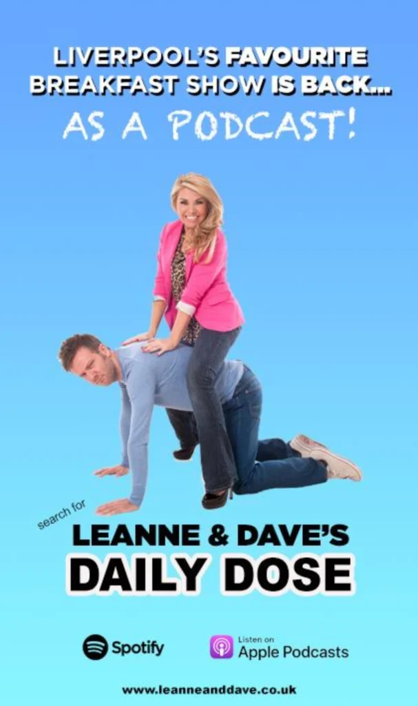 Liverpool’s Favourite Breakfast Duo Reunite for New Daily Podcast 2 Leanne and Dave Podcast Artwork