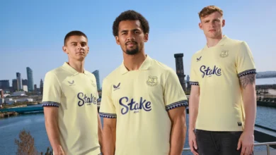 EVERTON AND CASTORE REVEAL NEW 2025:26 AWAY KIT - Vitalii Mykolenko, Iliman Ndiaye and Jarrad Branthwaite