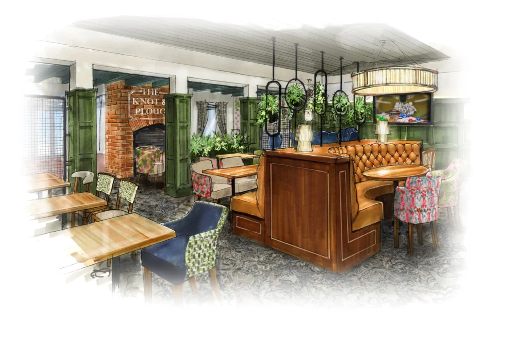 The Bootle Arms Reopens - Woodies - Dining Lounge Visual