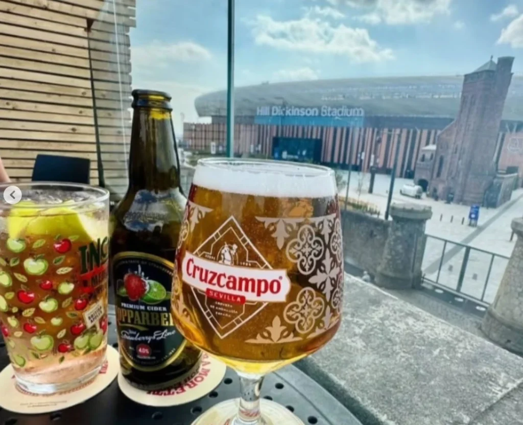 Everton Matchday Guide & Map: Best Food and Drink Spots Near The Hill Dickinson Stadium 3 The Terrace Bar Opposit Hill Dickinson Stadium