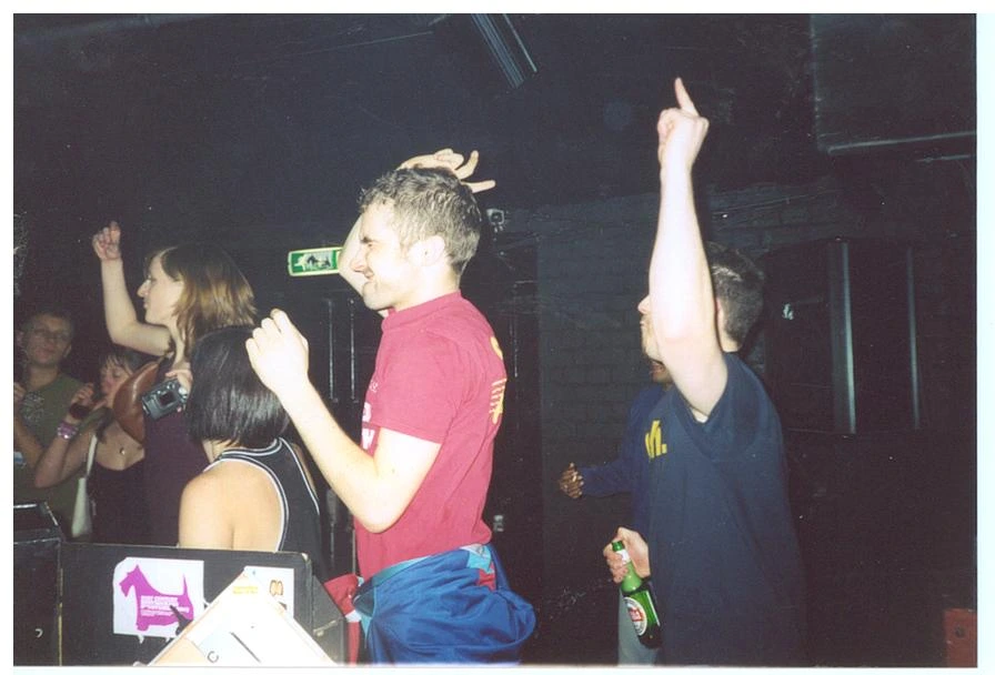 Damo Jones Celebrates 25 Years of PR in Liverpool 3 Damo (on the left) dancing - probably to French house in the 2000s
