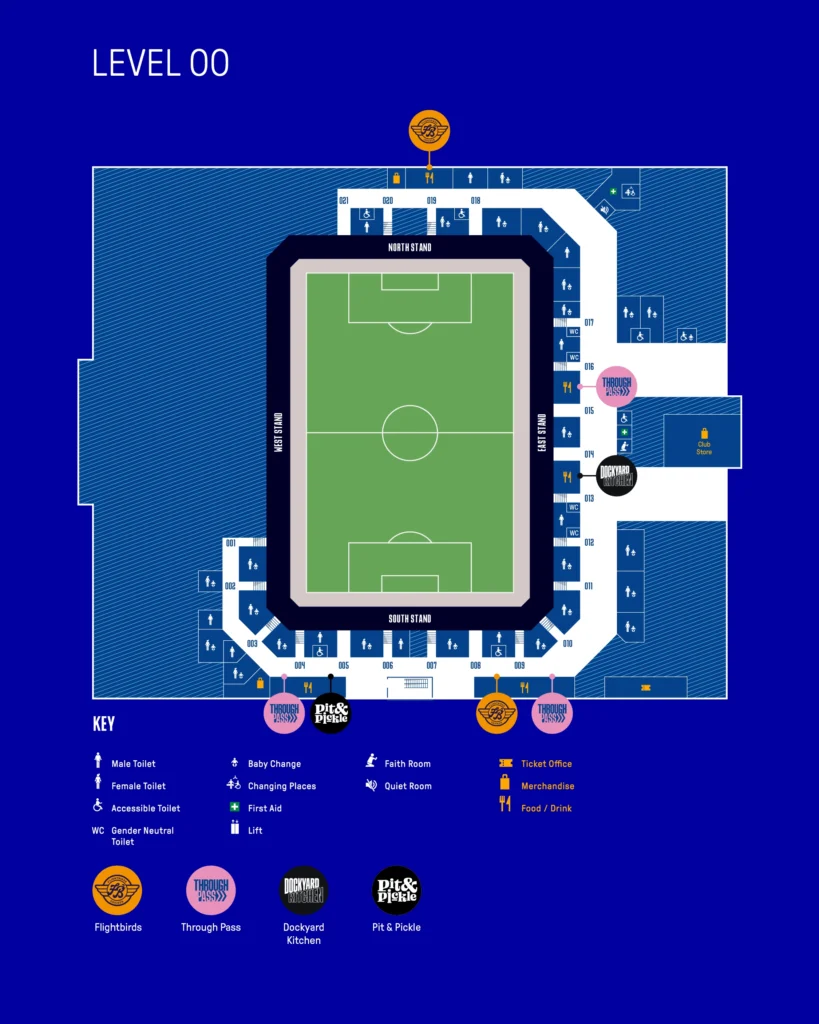 Everton Hill Dickinson Stadium Food & Drink Level 0 map