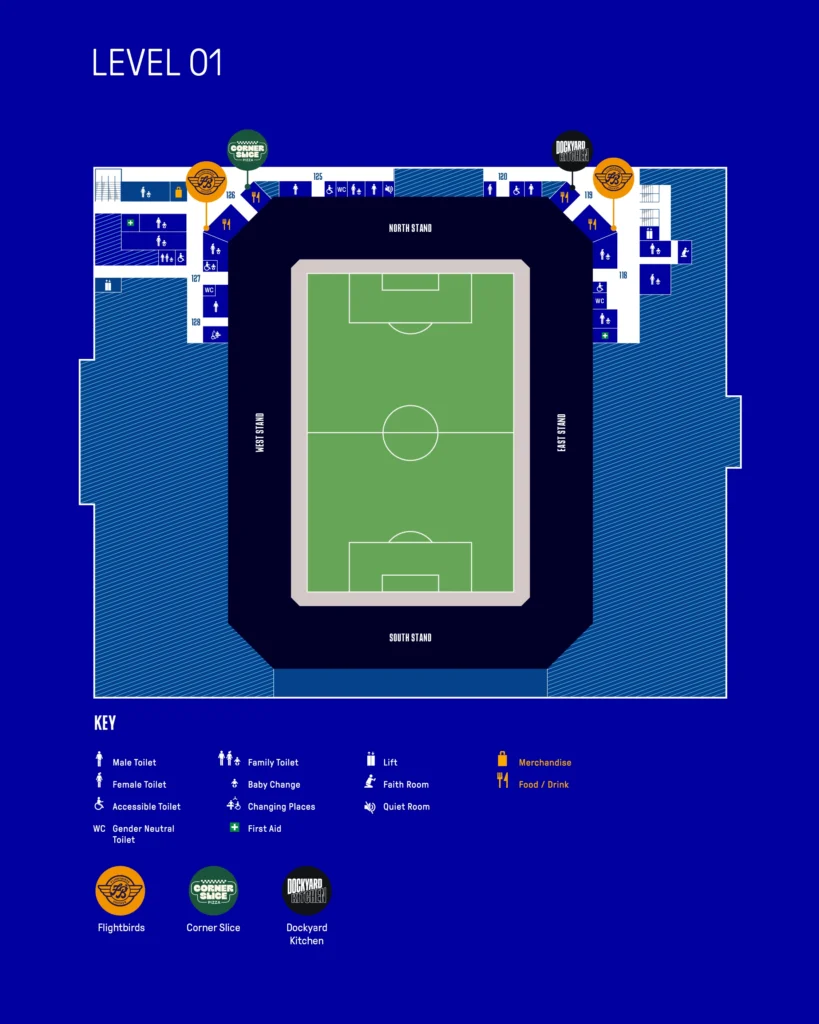 Everton Hill Dickinson Stadium Food & Drink Level 1 map