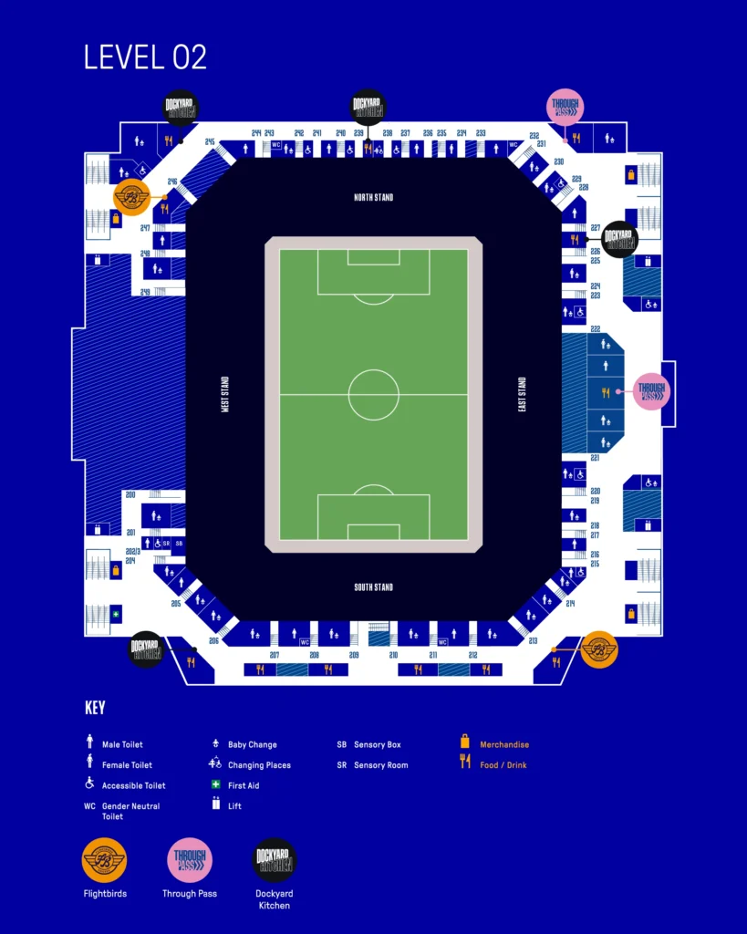Everton Hill Dickinson Stadium Food & Drink Level 2 map
