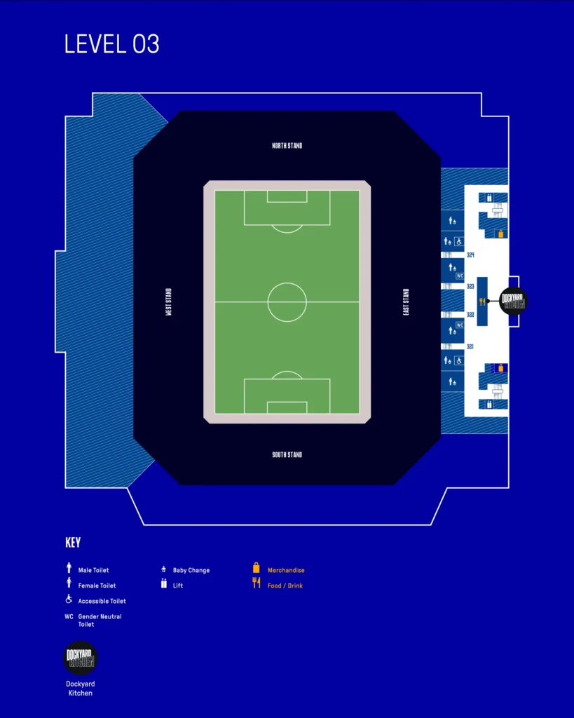 Everton Hill Dickinson Stadium Food & Drink Level 3 map