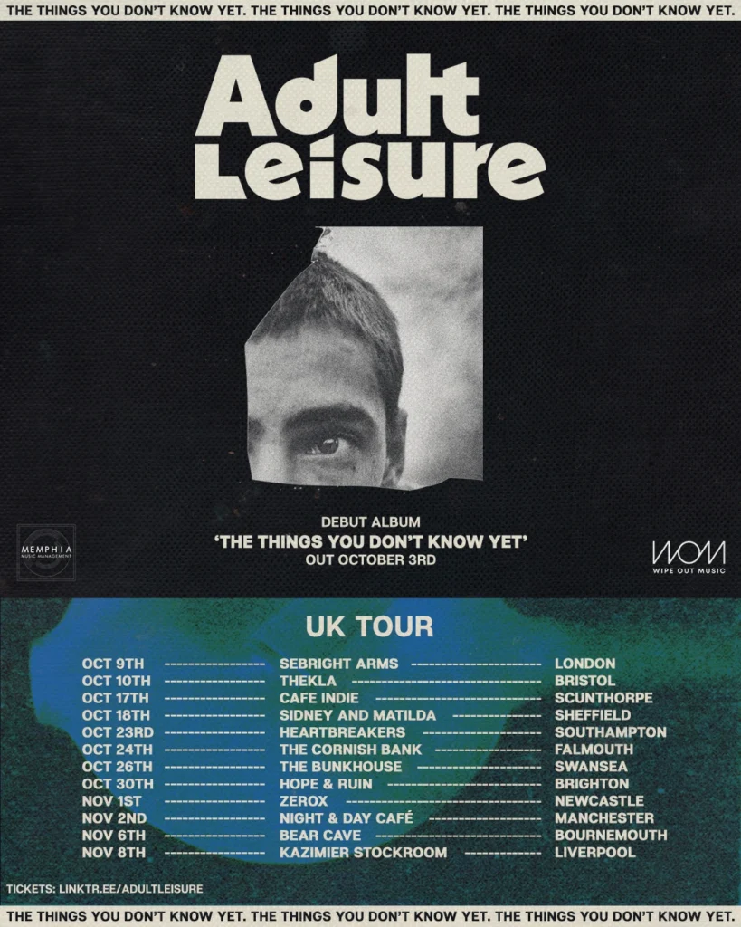 Adult Leisure Discuss Upcoming Debut Album Ahead of Liverpool Show 2 Adult Leisure Tour Poster