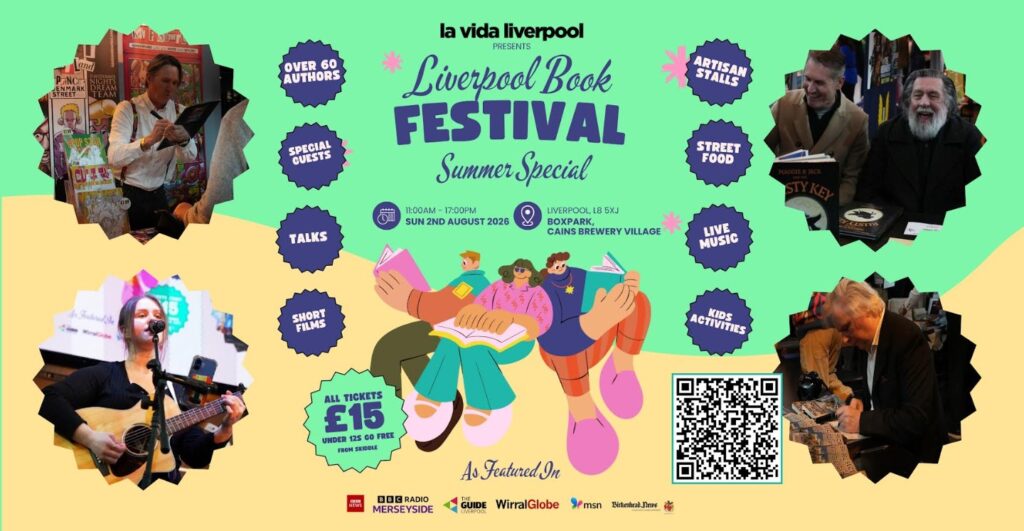 Liverpool Book Festival summer special coming to BOXPARK this August 6 Book Fest poster 1
