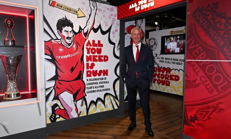 Liverpool FC Legend Ian Rush Honoured With ‘All You Need Is Rush’ Immersive Exhibition 1 Ian Rush at the All You Need Is Rush Exhibition