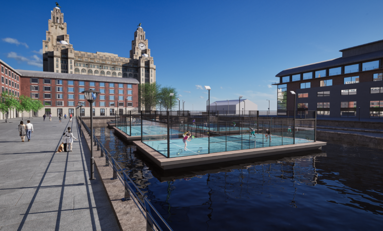 Work Begins on Great Britains First Floating Padel Courts at Liverpool Waters