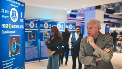 Everton’s First Black Players Celebrated In Stadium Exhibition 2 Evertons First Black Players Celebrated In Stadium Exhibition Peter Reid at the exhibition